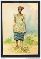 GUINE BISSAU PORTUGUESE GUINEA MULHER FULA & WOMAN ART POSTCARD 1960s ( 2 SCANS ) - Guinea-Bissau