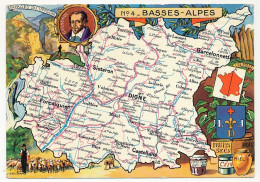 BASSES ALPES - Carte Du Département Des Basses Alpes - Blondel La Rougery édit. - 1945 - Other & Unclassified
