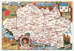 ALLIER - Carte Du Département De L' Allier - Blondel La Rougery édit. - 1945 - Otros & Sin Clasificación