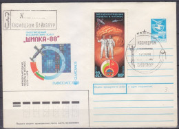 1988 Russia USSR 4838 Postal Cover Space,Special Cancellation - Cosmodrome Baikonur - FDC