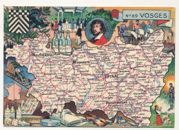 CPSM - VOSGES  - Carte Du Département Des Vosges - Blondel La Rougery édit. - 1945 - Other & Unclassified