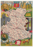 CPSM - HAUTE-VIENNE  - Carte Du Département De Haute-Vienne - Blondel La Rougery édit. - 1945 - Autres & Non Classés