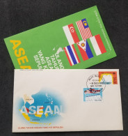 Malaysia 10th Anniversary Of ASEAN 1977 Flag Country Map (stamp FDC) - Malaysia (1964-...)