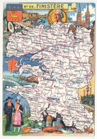 CPSM - FINISTÈRE  - Carte Du Département De Finistère - Blondel La Rougery édit. - 1945 - Autres & Non Classés