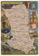 CPSM - DEUX-SÈVRES  - Carte Du Département Des Deux-Sèvres - Blondel La Rougery édit. - 1945 - Other & Unclassified