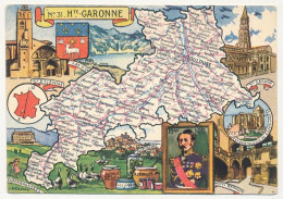 CPSM - HAUTE-GARONNE  - Carte Du Département De Haute-Garonne - Blondel La Rougery édit. - 1945 - Sonstige & Ohne Zuordnung