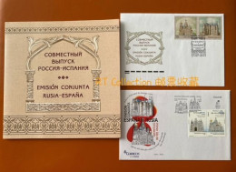 Russia 2012 Presentation Pack Architecture Joint Issue With Spain Buildings Churches Places Geography Booklet FDC Stamp - Joint Issues