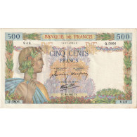 France, 500 Francs, La Paix, 1942, Q.5806, TTB, Fayette:32.34, KM:95b - 500 F 1940-1944 ''La Paix''