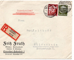 62053 - Deutsches Reich - 1935 - 30Pfg Hindenburg MiF A R-Bf CLAUSTHAL-ZELLERFELD -> HILDESHEIM - Lettres & Documents