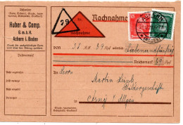 62055 - Deutsches Reich - 1928 - 15Pfg Kant MiF A NN-Kte ACHERN -> Isny - Cartas & Documentos