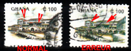 Ghana - Série Châteaux Et Forts Du Ghana - Erreur - Error - Manque Couleur Rouge - Tp Oblitéré (normal - Variété). - Ghana (1957-...)