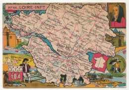 CPSM - LOIRE-INFÉRIEURE  - Carte Du Département De Loire Inférieure - Blondel La Rougery édit. - 1945 - Other & Unclassified