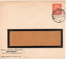 62078 - Deutsches Reich - 1937 - 8Pfg Hindenburg FensterPGAUmschlag "Berliner Wasserwerke" BERLIN - Covers