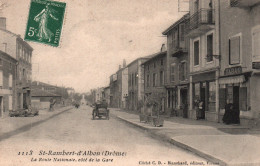 St Saint-Rambert D'Albon (Drôme) La Route Nationale, Côté De La Gare, Café, Tabac - Edition Blanchard - Carte N°1113 - Autres & Non Classés