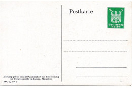 62089 - Deutsches Reich - 1925 - 5Pfg Adler PGAAnsKte "Gesellschaft Zur Erforschung D Postgeschichte", Serie I, Nr.2, * - Tarjetas