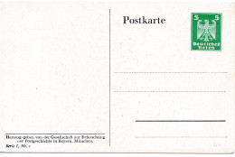 62089 - Deutsches Reich - 1925 - 5Pfg Adler PGAAnsKte "Gesellschaft Zur Erforschung D Postgeschichte", Serie I, Nr.2, * - Postcards