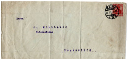 L62090 - Deutsches Reich - 1907 - 10Pfg Germania PGAUmschlag MAINZ -> REGENSBURG, Etw Buegig - Enveloppes