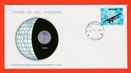 30440 / ⭐ RWANDA  1 Franc 1977 Kigali COINS NATIONS Limited Edition Enveloppe Numismatique Numisletter Numiscover - Rwanda