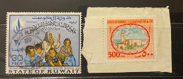 Kuwait Stamps Cut From Envelope, Used, Fine - Kuwait