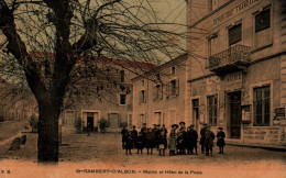 St Saint-Rambert D'Albon (Drôme) La Mairie Et L'Hôtel De La Poste, écoliers - Carte P.M. Colorisée Et Vernie 1916 - Otros & Sin Clasificación
