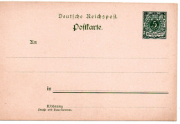 62095 - Deutsches Reich - 1890 - 5Pfg Krone / Adler PGAKte, Ungebraucht - Briefkaarten
