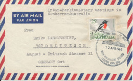 Australia Air Mail Cover Sent To Germany DDR 12-4-1966 Inter-Parliamentary Meetings In Canbearry Australia - Cartas & Documentos