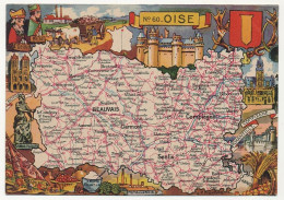 CPSM - OISE - Carte Du Département De L' Oise - Blondel La Rougery édit. - 1945 - Autres & Non Classés
