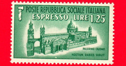 Nuovo - ITALIA - Rep. Sociale - 1944 - Monumenti Distrutti - ESPRESSO - 1,25 L. • Duomo Di Palermo - Correo Urgente