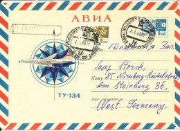 USSR Uprated Postal Stationery Air Mail Cover Sent To Germany 20-10-1968 - Lettres & Documents