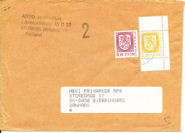 Finland Cover Sent To Denmark LION Stamps Type - Briefe U. Dokumente