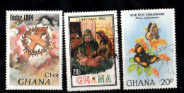 Ghana - Noël 1982 - Pâques 1984 - Papillons  - Y&T N° 766 - 833 - ? Obli (0) - Ghana (1957-...)