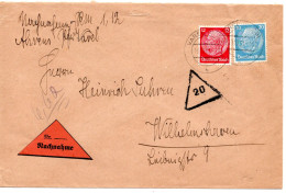 62118 - Deutsches Reich - 1937 - 20Pfg Hindenburg MiF A NN-Bf VAREL -> Wilhelmshaven - Lettres & Documents