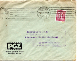 62120 - Deutsches Reich - 1922 - 50Pfg Ziffer EF A Bf HAMBURG -> Luechow - Lettres & Documents