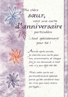 Très Belle Carte "Arts Du Mont Bleu: Ma Chère Sœur: ANNIVERSAIRE  " Papier Avec 50% De Fibres Recyclées. - Geburtstag