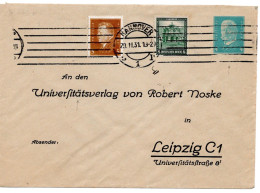 62126 - Deutsches Reich - 1931 - 4Pfg Hindenburg PGAUmschlag M ZusFrankatur HANNOVER -> Leipzig - Enveloppes