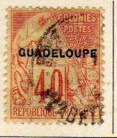 Guadeloupe - (1891) -     40 C. Timbre Des Colonies Generales Surcharge  Guadeloupe -  Oblitere - Oblitérés