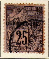 Guadeloupe - (1891) -     25  C. Timbre Des Colonies Generales Surcharge  Guadeloupe -  Oblitere - Gebraucht