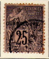 Guadeloupe - (1891) -     25  C. Timbre Des Colonies Generales Surcharge  Guadeloupe -  Oblitere - Oblitérés