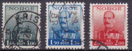 NO026D – NORVEGE - NORWAY – 1937 – HAAKON VII – SG # 255/7 USED 20 € - Gebraucht