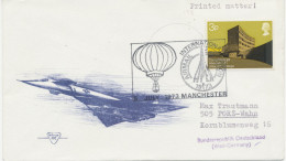 GB 1973 University 3p Single Postage On Printed Matter Flight Cover W Special Handstamp INTERNATIONAL AIRMAIL EXHIBITION - Stamped Stationery, Airletters & Aerogrammes
