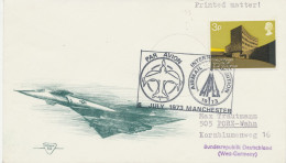 GB 1973 University 3p Single Postage On Printed Matter Flight Cover W Special Handstamp INTERNATIONAL AIRMAIL EXHIBITION - Entiers Postaux