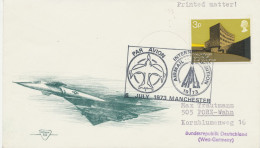 GB 1973 University 3p Single Postage On Printed Matter Flight Cover W Special Handstamp INTERNATIONAL AIRMAIL EXHIBITION - Postwaardestukken