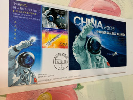 Hong Kong Stamp Space Flight China FDC Special - Storia Postale