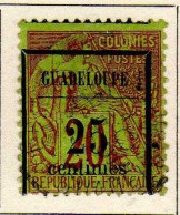 Guadeloupe - (1889) -   25c. Sur  20  C.  Colonies Generales -   Oblitere - Oblitérés