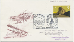 GB 1973 University 3p Single Postage On Printed Matter Flight Cover W Special Handstamp INTERNATIONAL AIRMAIL EXHIBITION - Stamped Stationery, Airletters & Aerogrammes