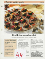 Lot 44  Recettes Rapides Sucrées    Fiche  Cuisine  Recette - Ricette Culinarie