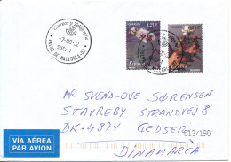 Spain Cover Sent To Denmark 7-8-2002 Topic Stamps FLOWERS - Briefe U. Dokumente