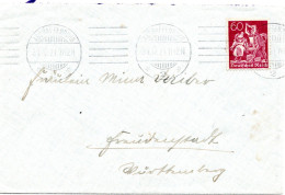 62135 - Deutsches Reich - 1921 - 60Pfg Schmied EF A Bf ASCHAFFENBURG -> Freudenstadt - Storia Postale