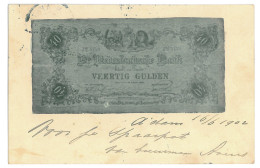 NED 3 - 12217 HOLLAND, Litho, Banknote 40 Gulden - Old Postcard - Used - 1902 - Monete (rappresentazioni)