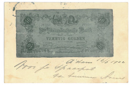 NED 3 - 12217 HOLLAND, Litho, Banknote 40 Gulden - Old Postcard - Used - 1902 - Monnaies (représentations)
